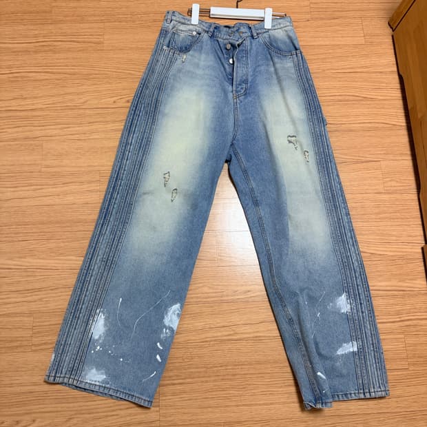 파프롬왓 워시드 핀턱 진 2사이즈