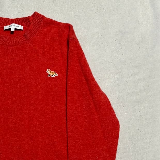 M 메종키츠네 베이비 폭스 패치 울 니트