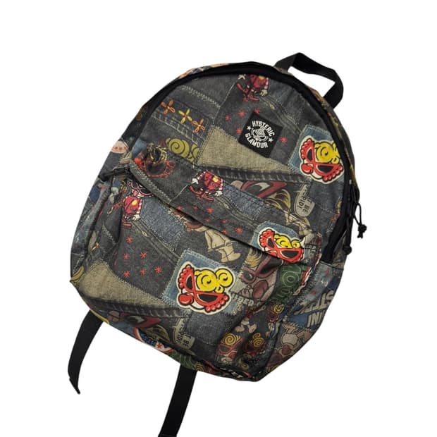 히스테릭글래머 데님 패치워크 프린티드 백팩