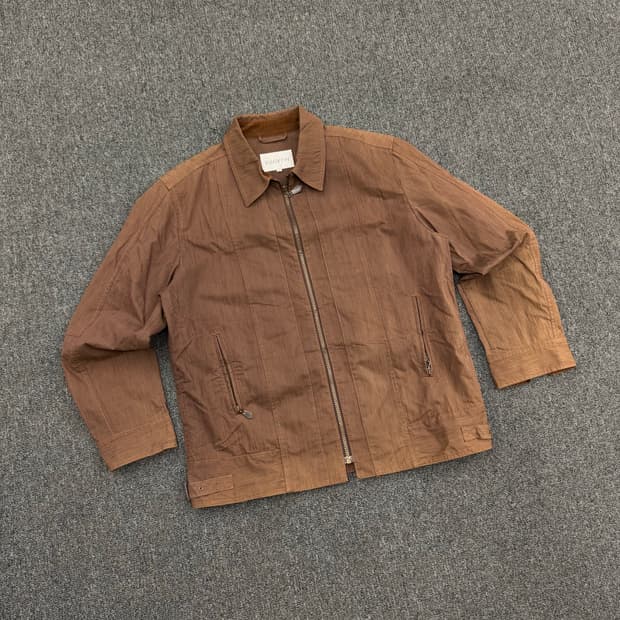 L)SIMPLE LIFE 빈티지 브라운 카라 집업자켓