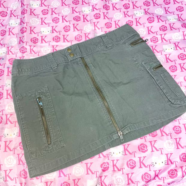 빈티지 카고 스커트 미니 숏 로우라이즈