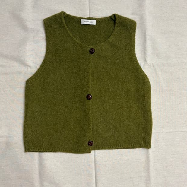빈티지 올리브 니트 베스트 