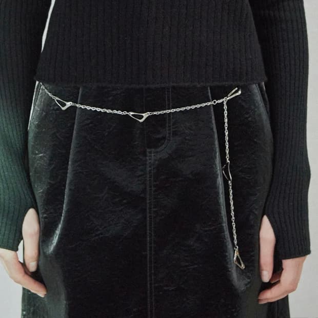 DIAGONAL CHAIN BELT (silver) 체인벨트