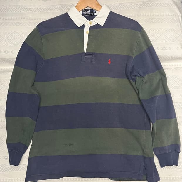 폴로 랄프로렌 스트라이프 럭비 셔츠 L