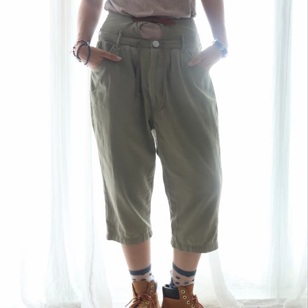 [Kapital] Leather Belt Cropped Pants