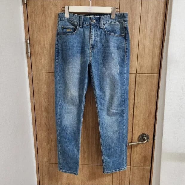 (32)플랙진 테이퍼드 크롭 데님 팬츠