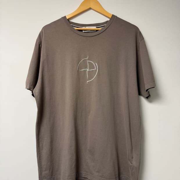 스톤아일랜드 빅로고 반팔 카키브라운 XL