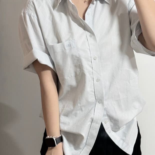 90‘s Balenciaga 아카이브 자수로고 반팔셔츠 110