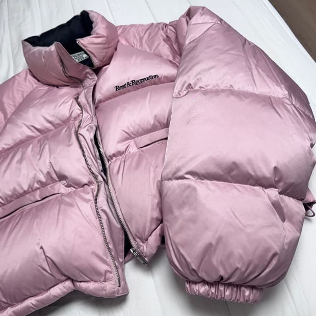 rest and recreation RR 다운 숏패딩 자켓 핑크