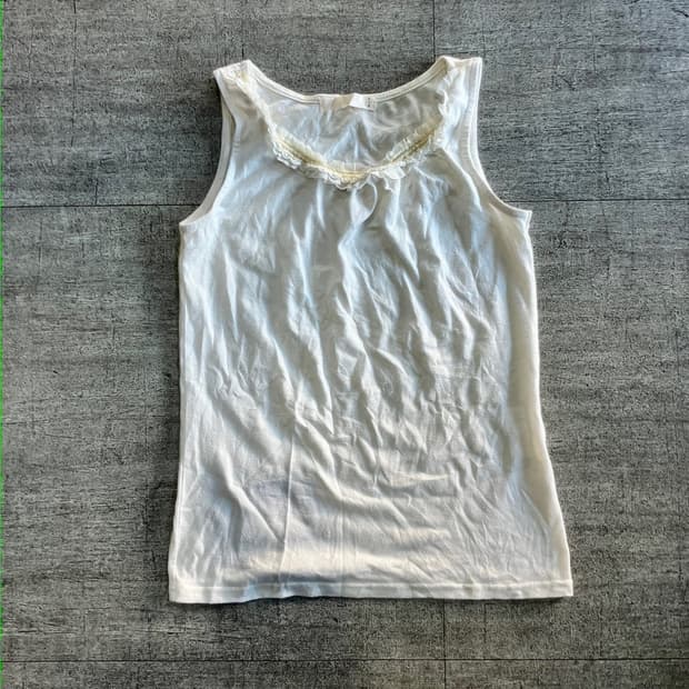 일본빈티지 Arw 하구미모리걸 달천깔페어리 러플레이스 슬리브리스나시탑