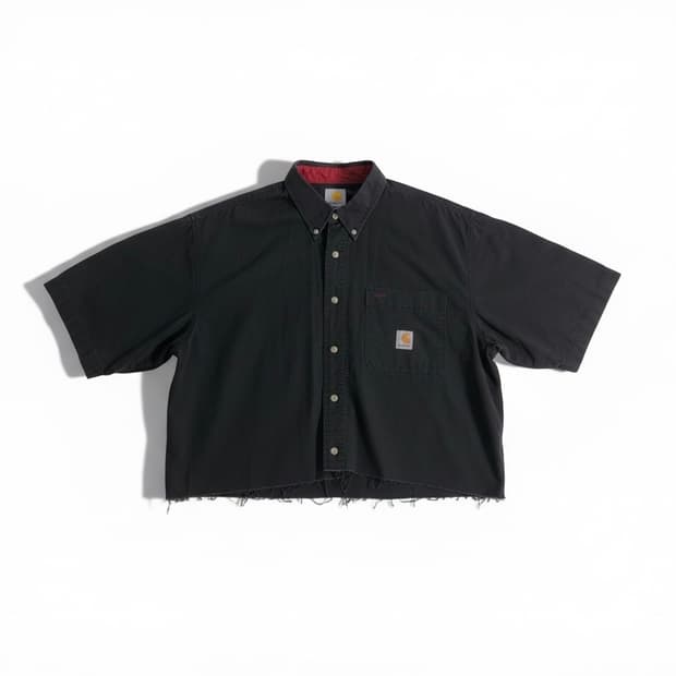 칼하트 커스텀 크롭 반팔 셔츠 L