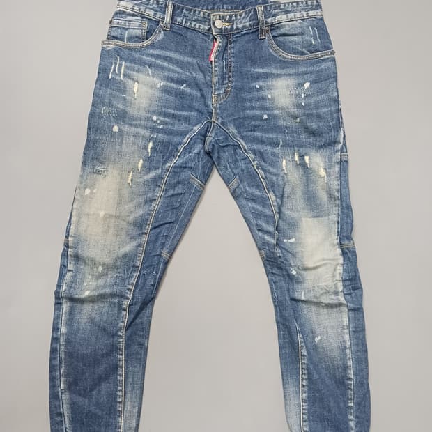 [32] 디스퀘어드2 메탈패치 바이커진 청바지