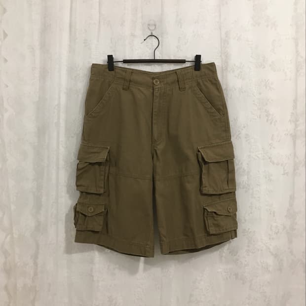 Dark beige cargo bermuda pants