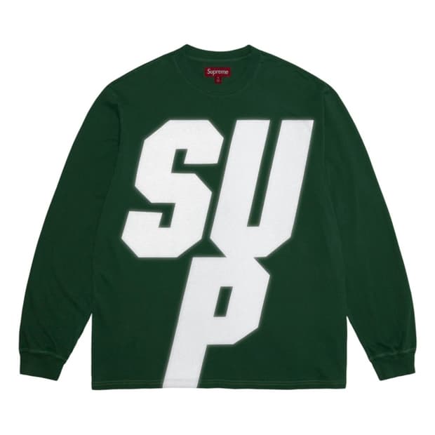 슈프림 리플렉티브 롱슬리브 탑 그린 - 25FW