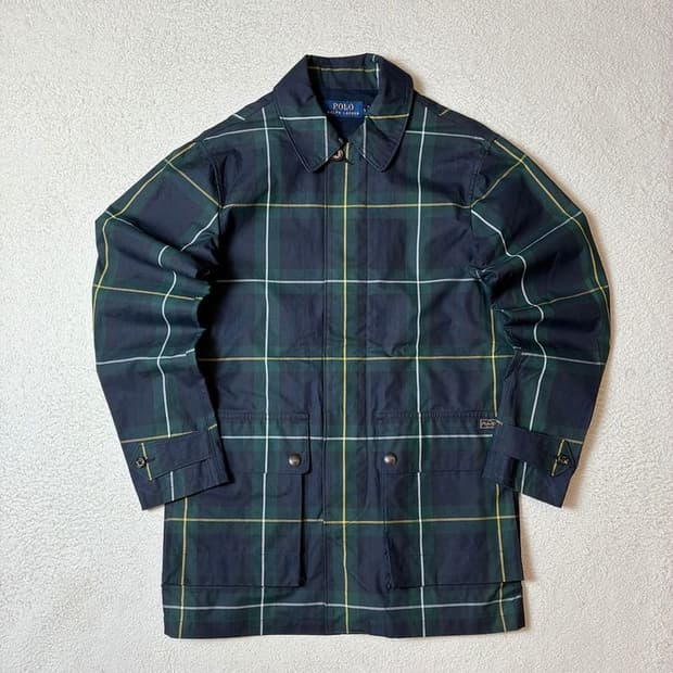 폴로 랄프로렌 블랙와치 타탄체크 레인코트 PN7485