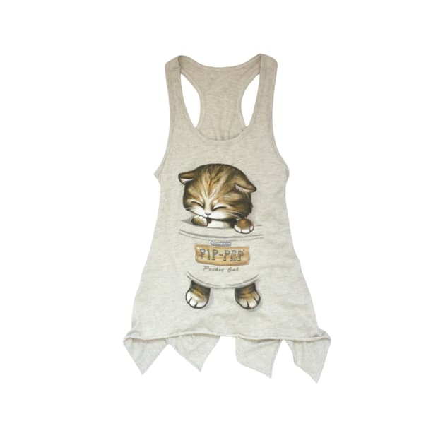 Brown Cat Canned Oatmeal Drooping Dress