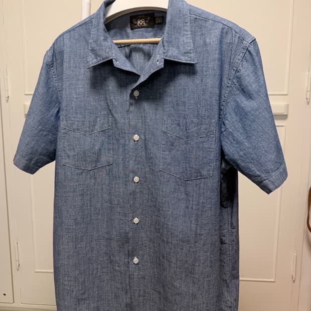 RRL 인디고 샴브레이 워크셔츠