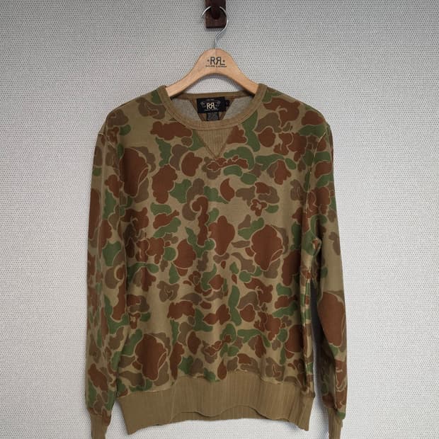 RRL 더블알엘 덕 카모 스웻 셔츠 L
