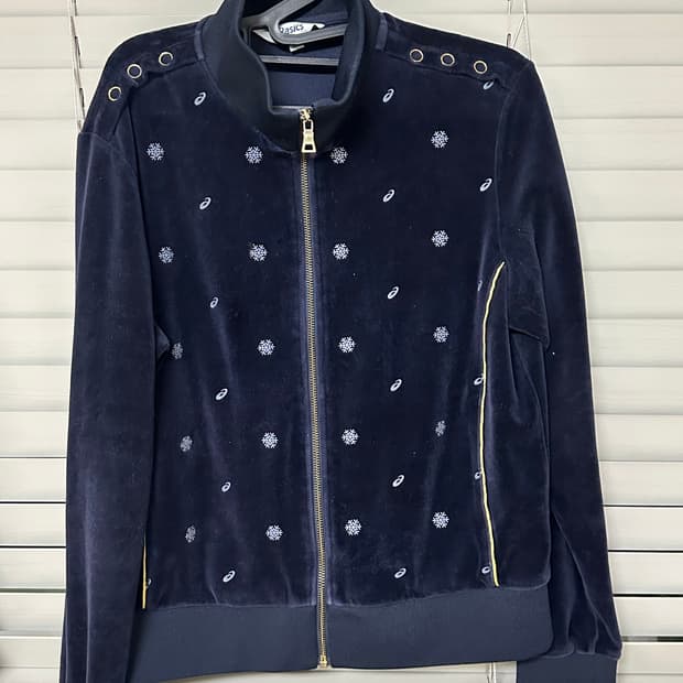 아식스 벨벳 집업 