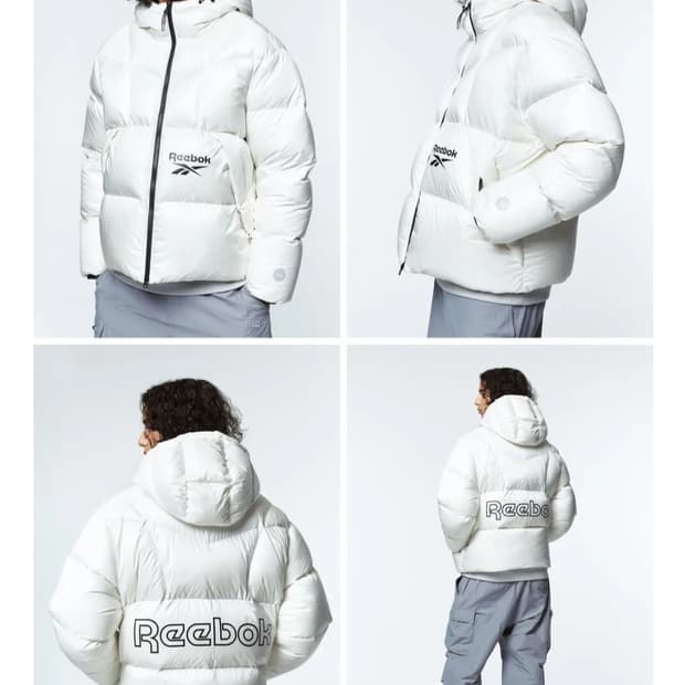 리복 펌프 다운 패딩 자켓 화이트 새상품