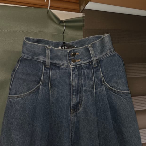 5천원 급처! 하이웨스트 데님 청바지 허얇골넓 개미허리