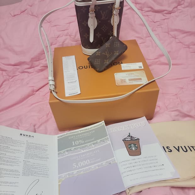 정품)급처상태좋음!루이비통 나노 버킷백 모노그램 토트백 가방 크로스숄더백