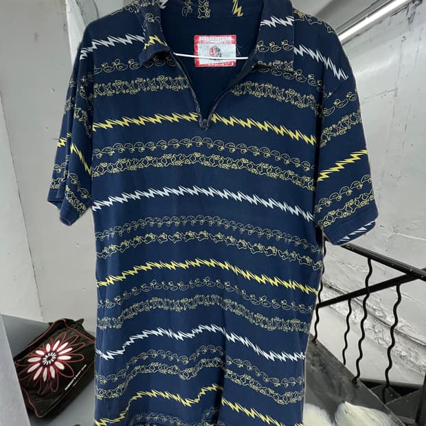 Undercover Lightning Pattern Polo Shirt