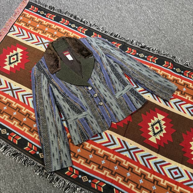 90’s 겐조 빈티지 양털 카라 자켓