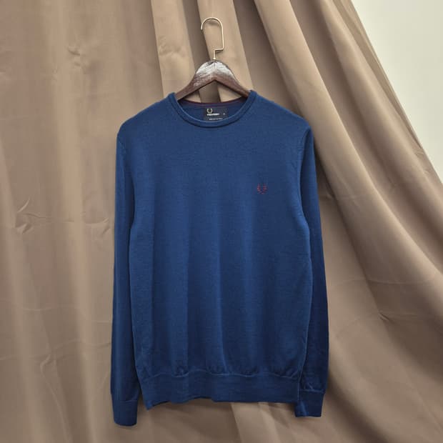 프레드페리 클래식 크루넥 메리노울 니트 100