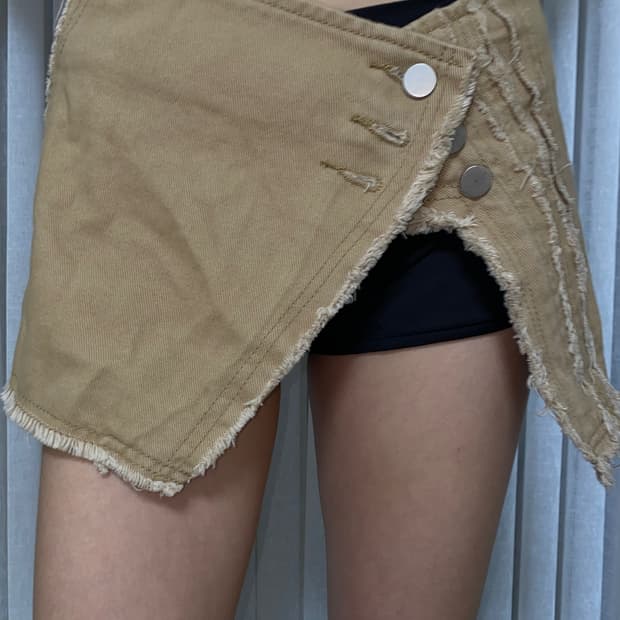 비앤프롬 데미지 랩 스커트