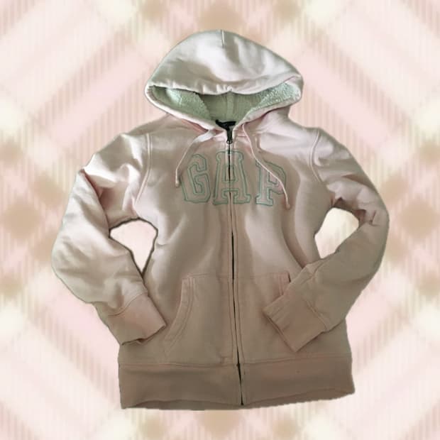 갭 핑크 양털 후드집업 라떼 히메 러블리 로걀 빈티지 핀터 갸루