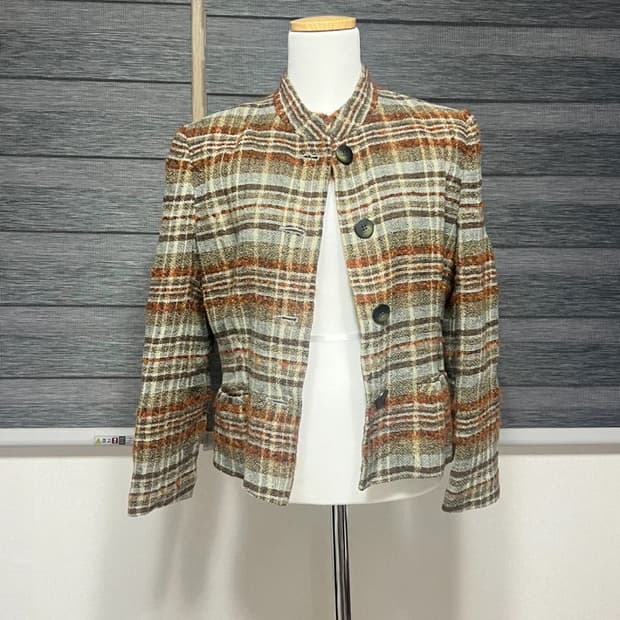 체크 트위드 자켓 
