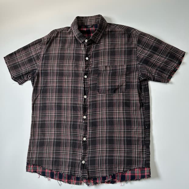 (M)AG warehouse 체크 컷오프 하프셔츠