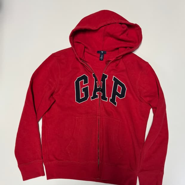 GAP 갭 남녀공용 기모 후드집업 레드 S