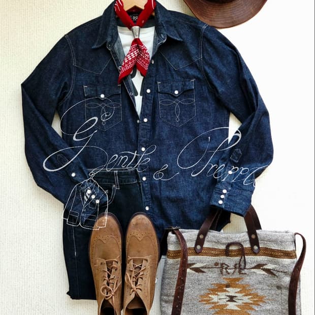 더블알엘 린스드 웨스턴 셔츠 