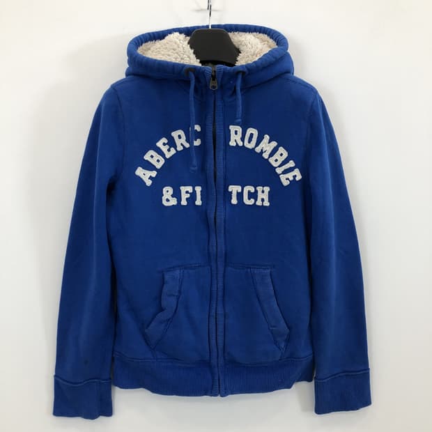 아베크롬비 아치로고 Y2K 쉐르파 양털후드집업 S 