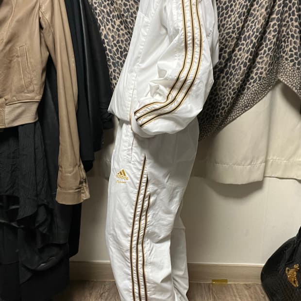 00s 아디다스 화이트 골드 메탈릭 셋업 웜업 져지