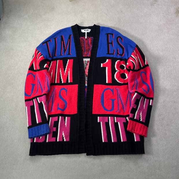 105 msgm 패턴 컬러 블럭 가디건