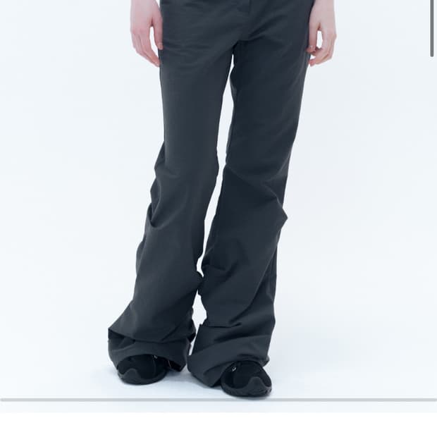Cotton bootscut pant charcoal