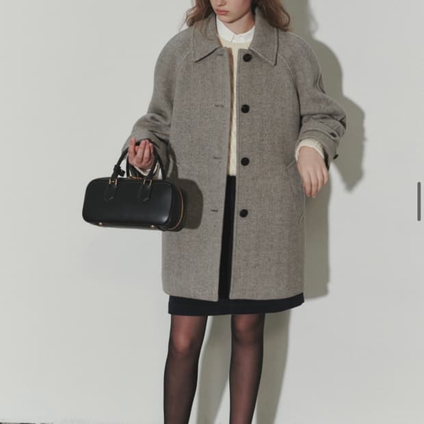 던스트 헤링본 하프 코트