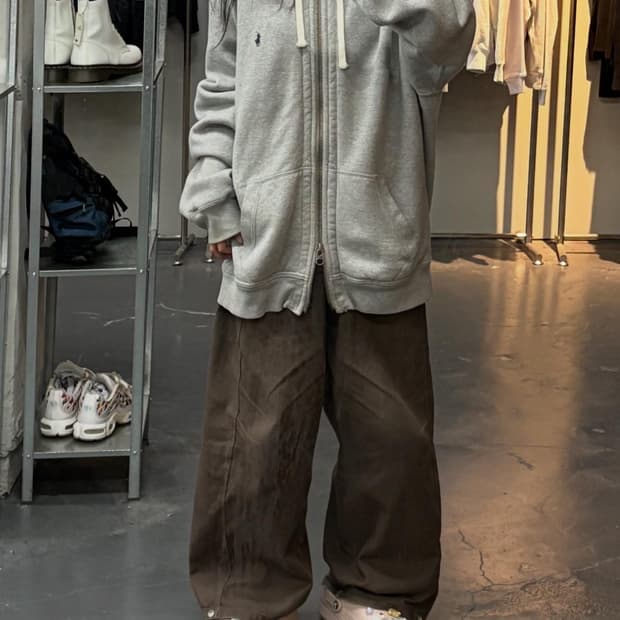 폴로랄프로렌 포니 써멀 박시핏 투웨이 후드집업 A2430