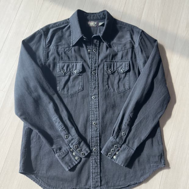 rrl 더블알엘 웨스턴 셔츠 블랙 xl