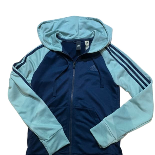 아디다스 져지 후드집업 (민트&네이비)