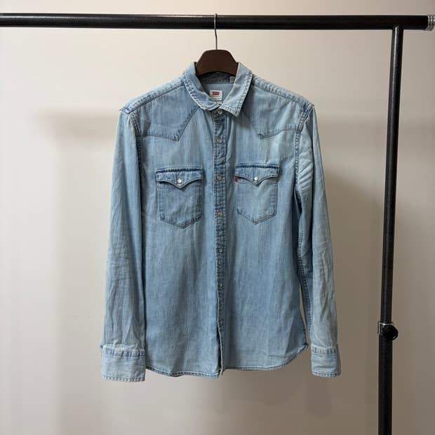 (슬림핏 L) Levis 리바이스 연청 웨스턴 데님셔츠