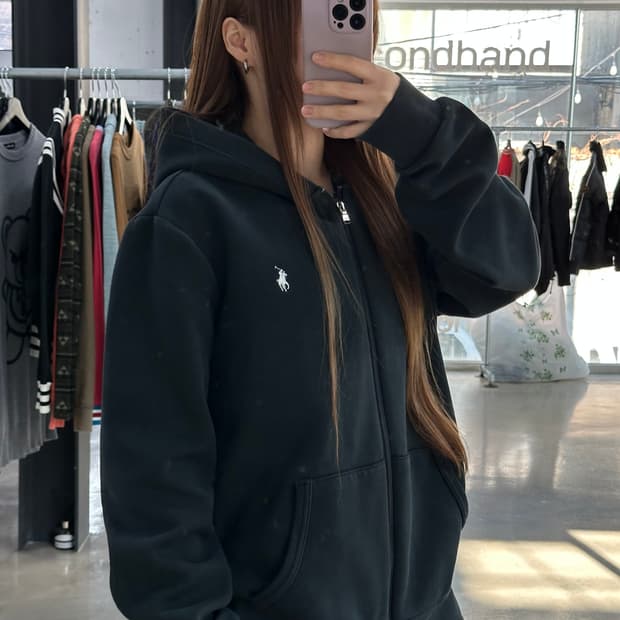 폴로랄프로렌 큐알텍 후드집업