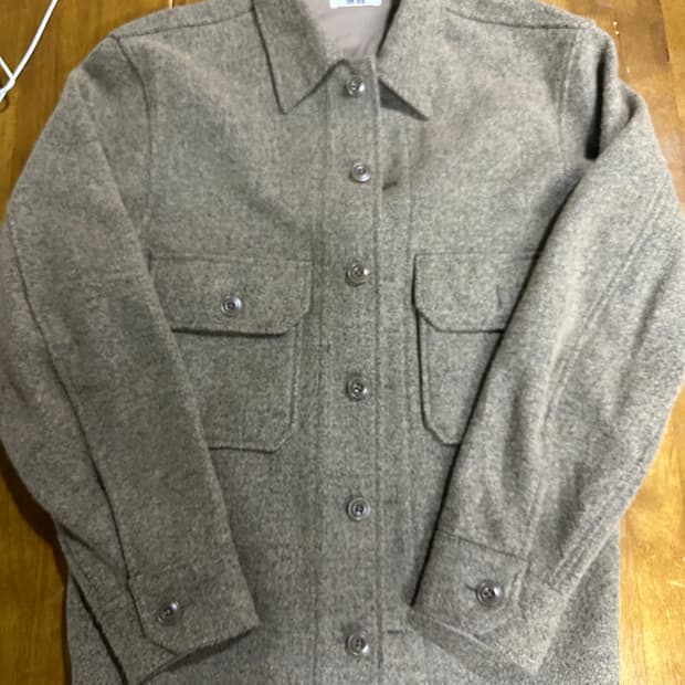 유니클로 U 울 더블 포켓 셔츠 자켓 