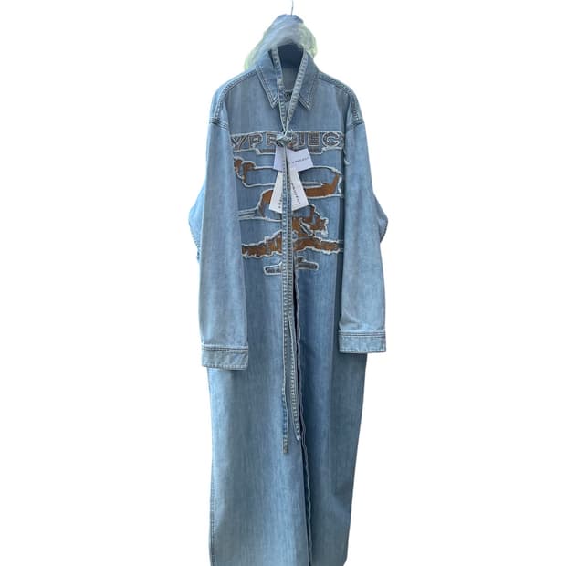 와이프로젝트 로고 엠브로이드 로브코트/원피스/트렌치