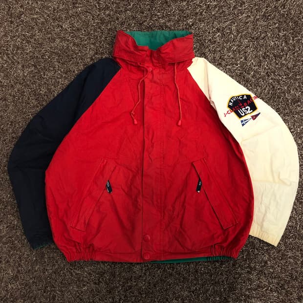 노티카 90s 올드스쿨 리버시블 컬러블록 바람막이 자켓