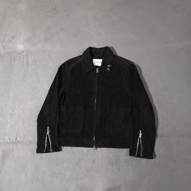 매스노운 피어싱 레터링 코듀로이 자켓 M 블랙