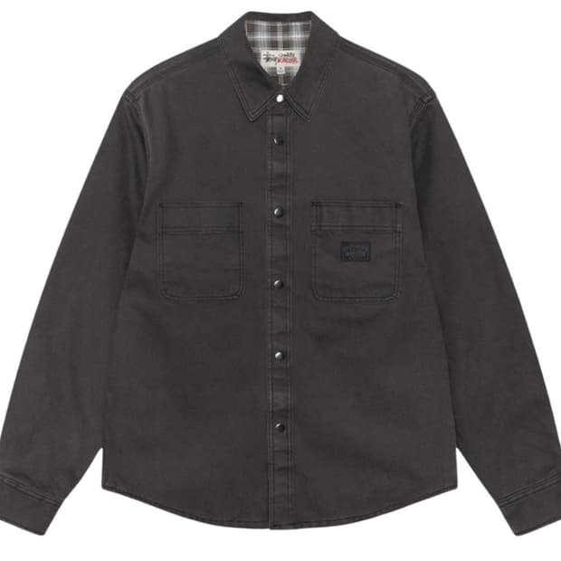 스투시 헤비 워시드 캔버스 셔츠 블랙